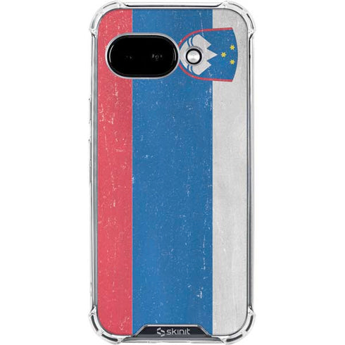 Slovenia Flag Distressed Google Pixel 9a Clear Case